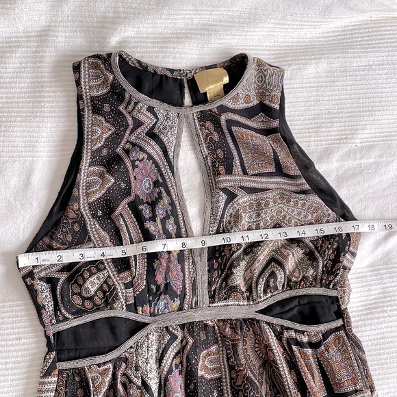 H&m Vintage Style Chiffon Paisley Cut Out Maxi Dress Size 6 - Picture 9 of 10